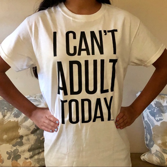 NWT I Can’t Adult Today Graphic T-shirt Sz L - Picture 1 of 2